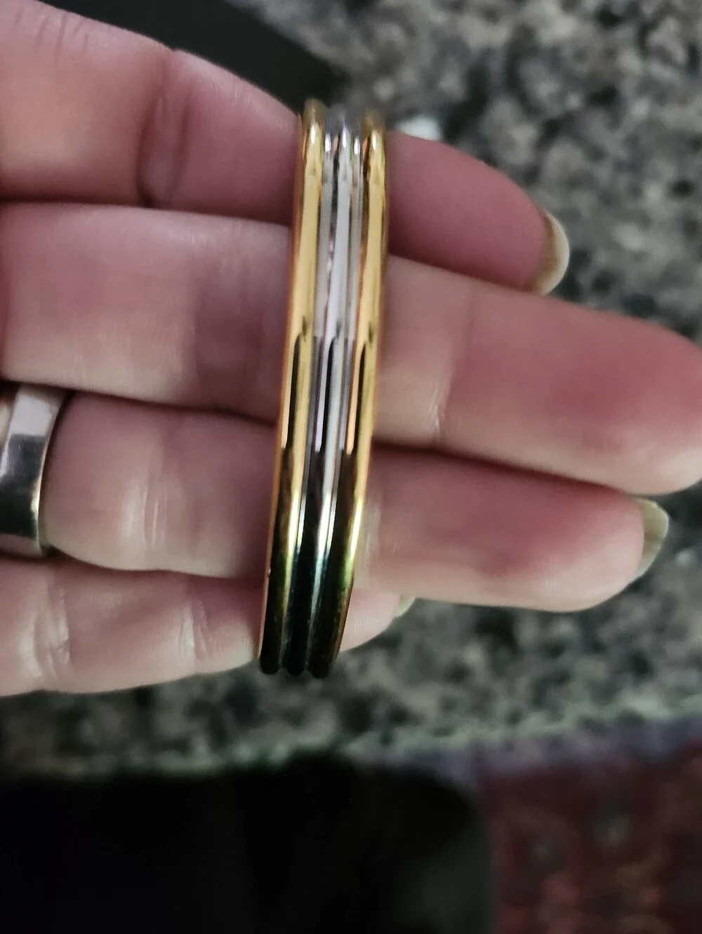 24k Gold Ecetroplated Copper Therapeutic Magnetic Therapy Two Tone Cuff Bracelet